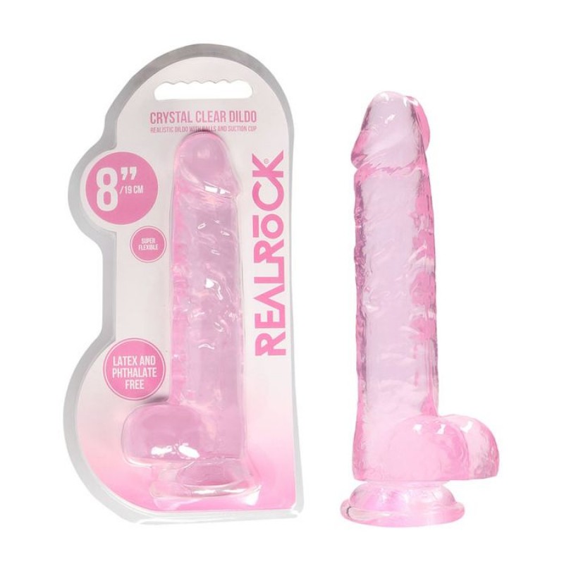 RealRock 8'' Realistic Dildo with Balls - Pink